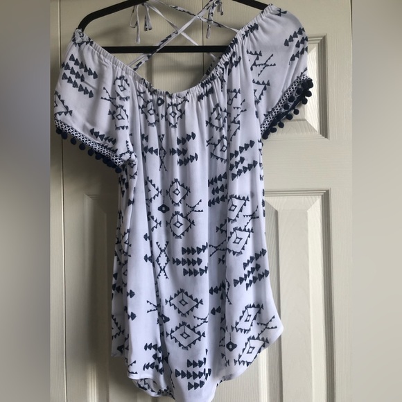 Tribal Jeans Summer Top Navy and White - Picture 4 of 8